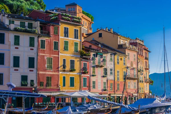 Malowniczej Miejscowości Kurorcie Portofino Metropolitalnych Miasta Genua Riwierze Włoskiej Regionie — Zdjęcie stockowe