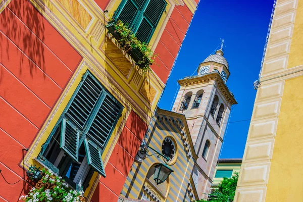 Architektura Portofino Metropolitalnych Miasta Genua Riwierze Włoskiej Regionie Liguria Włochy — Zdjęcie stockowe