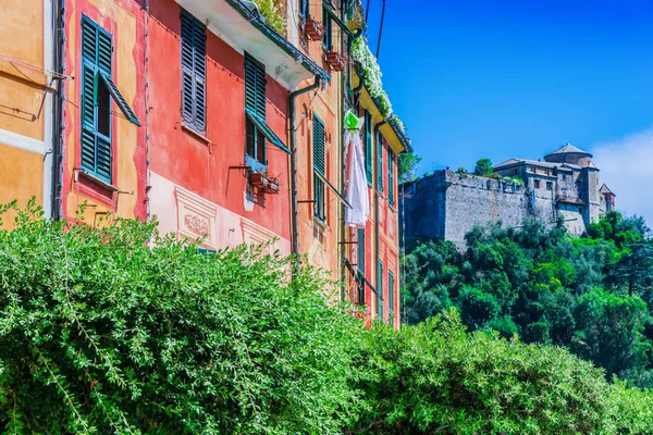 Arquitetura Portofino Cidade Metropolitana Génova Riviera Italiana Ligúria Itália — Fotografia de Stock