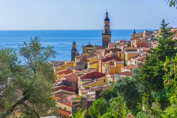 Stara Architektura Miasta Menton Francuska Riwiera — Zdjęcie stockowe