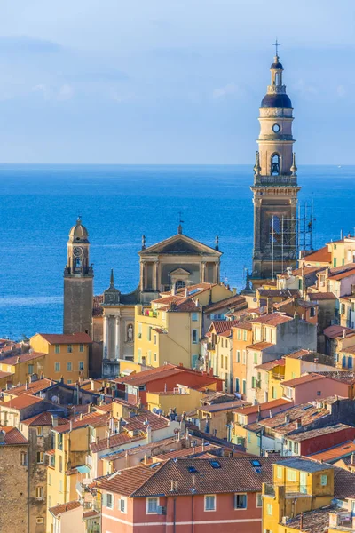 Architettura Della Città Vecchia Mentone Sulla Costa Azzurra — Foto Stock