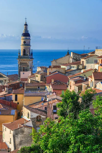 Παλιά Αρχιτεκτονική Πόλη Του Menton Γαλλική Ριβιέρα — Φωτογραφία Αρχείου