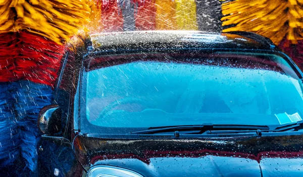 Car Going Automated Car Wash Machine — Stock Photo, Image