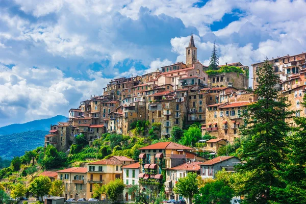 Pohled Apricale Provincii Imperia Liguria Itálie — Stock fotografie