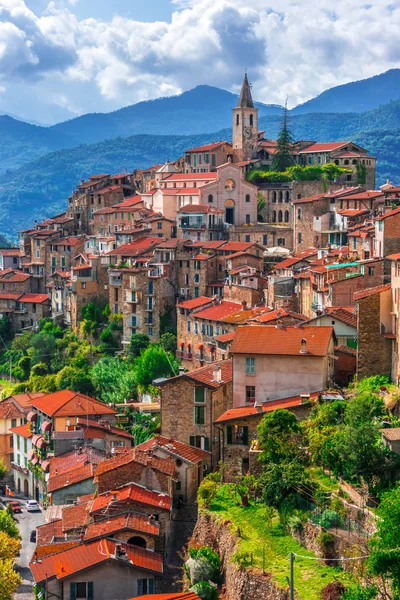 Pohled Apricale Provincii Imperia Liguria Itálie — Stock fotografie