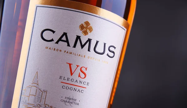 Poznan Pol Sep 2018 Bottle Camus Cognac Brand Founded Jean — Stock Photo, Image