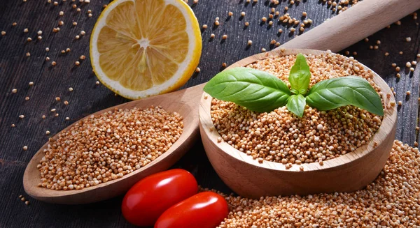 Bowl Amaranth Grain Wooden Table — Stock Photo, Image