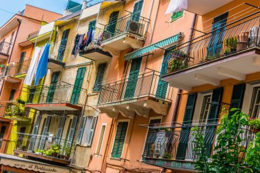 Manarola, Mimarlık'La Spezia, Liguria, İtalya eyaletinde