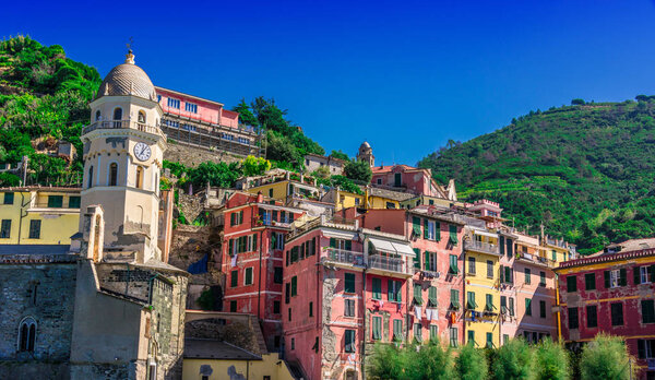 Picturesque town of Vernazza, in the province of La Spezia, Liguria, Italy