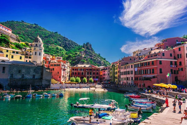 Vernazza Talya Eyl 2018 Pitoresk Kasaba Vernazza Spezia Liguria Talya — Stok fotoğraf