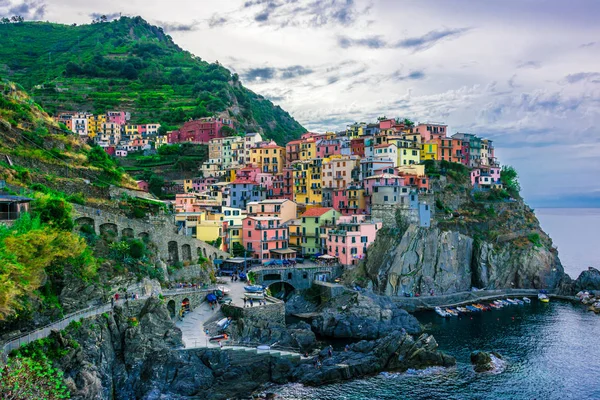 Manarola Włochy Września 2018 Malownicze Miasteczko Manarola Prowincji Spezia Liguria — Zdjęcie stockowe