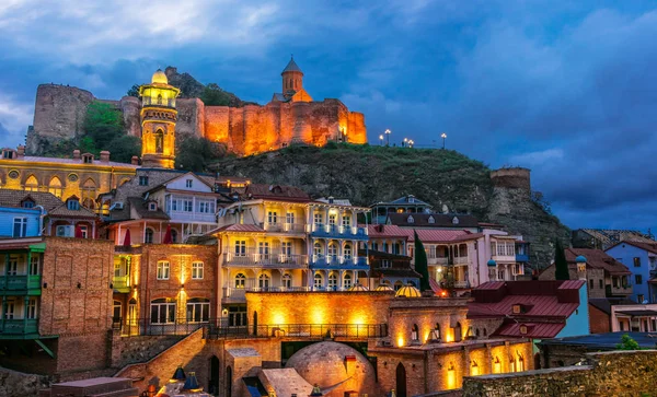 View Old Town Tbilisi Georgia Sunset — Stock Photo, Image