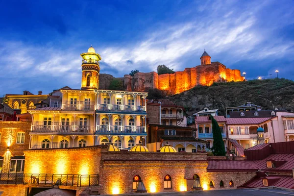 View Old Town Tbilisi Georgia Sunset — Stock Photo, Image