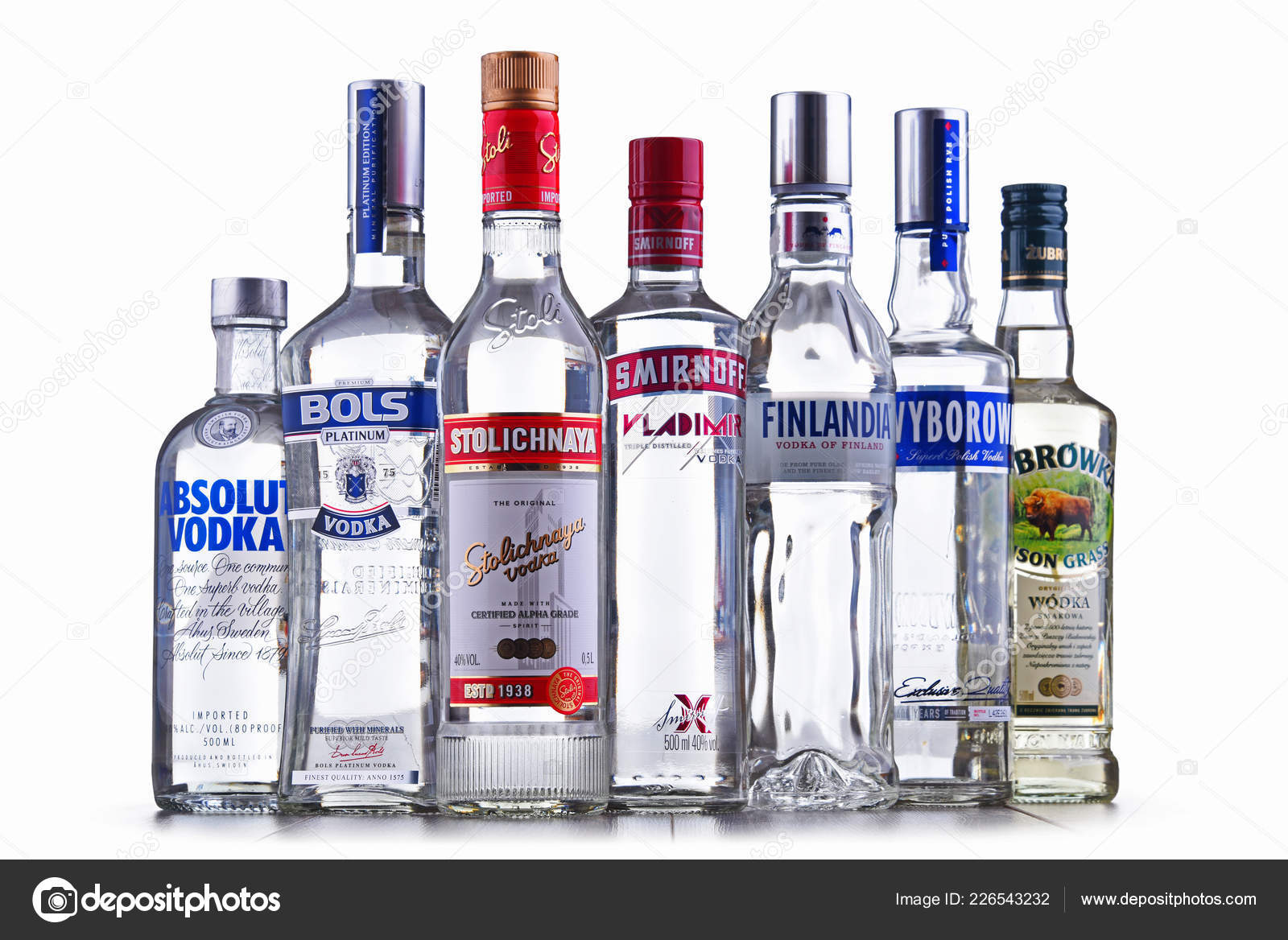 Poznan Poland Nov 2018 Bottles Several Global Brands Vodka Worlds