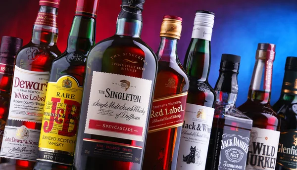 Poznan Lengyelország 2018 November Üveg Több Globális Whisky Márkák Legnépszerűbb — Stock Fotó