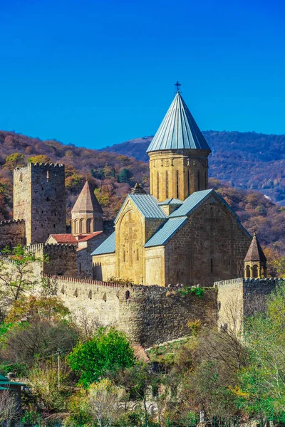 Castelo Ananuri Igreja Mãe Deus Rio Aragvi Geórgia — Fotografia de Stock