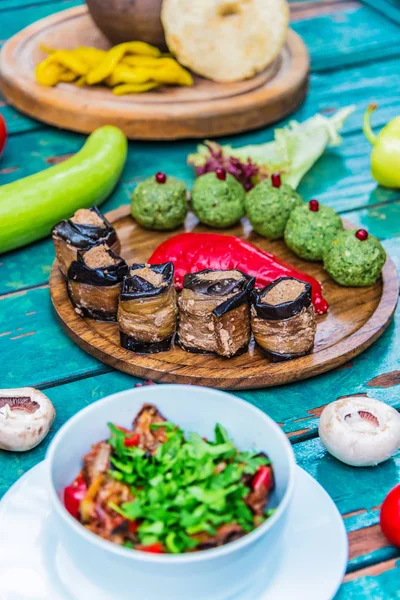 Pkhali Traditionelles Georgisches Gericht Aus Gehacktem Und Gehacktem Gemüse Aus — Stockfoto