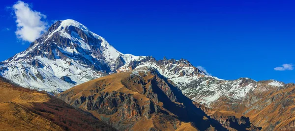 Monte Kazbek Tercer Pico Más Alto Georgia Gran Cáucaso — Foto de Stock