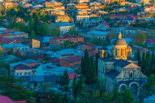 Панорамный вид на город Кутаиси в районе Имерети, Грузия
