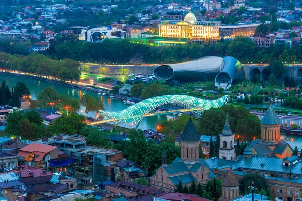 Тбілісі Грузія Листопада 2018 Панорама Тбілісі Грузія Після Заходу Сонця — стокове фото