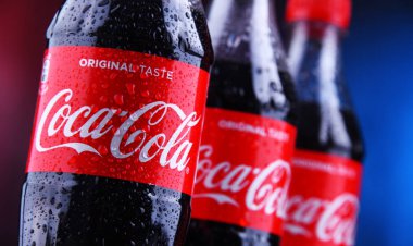 Poznan, Polonya - 29 Kasım 2018: Plastik şişe Coca-Cola, Coca-Cola şirketi tarafından üretilen bir gazlı meşrubat Atlanta, Georgia, ABD Genel Merkezi