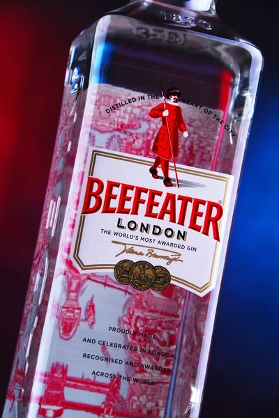 Πόζναν Πολωνία Νοε 2018 Μπουκάλι Των Beefeater Τζιν Μια Μάρκα — Φωτογραφία Αρχείου