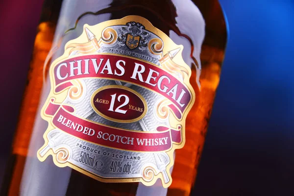 Poznan Pol Kasım 2018 Şişe Chivas Regal Iki Senede Olgunlaştı — Stok fotoğraf