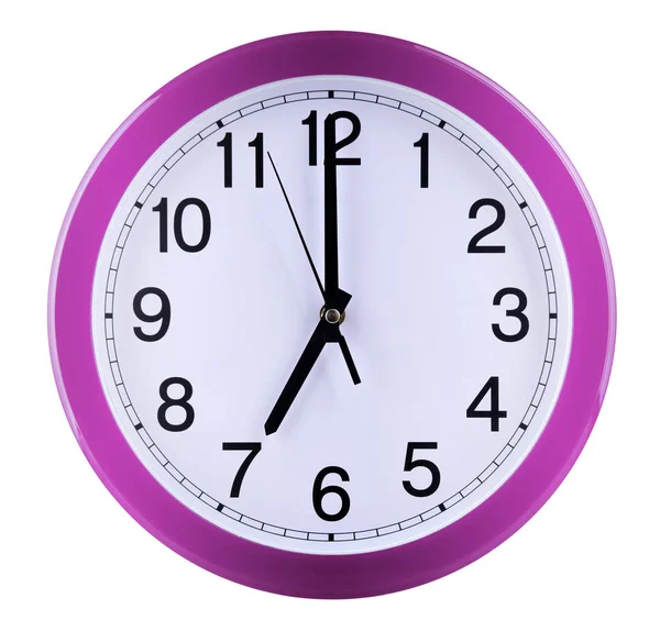 Wall Clock Isolated White Background Seven Oclock — Stock Photo, Image