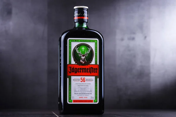 Poznan Polen Nov 2018 Fles Van Jägermeister Duitse Digestief Gemaakt — Stockfoto