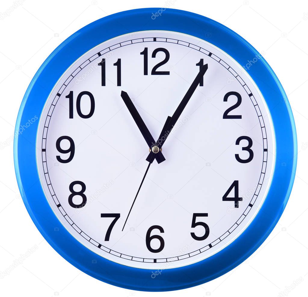 Wall clock isolated on white background.