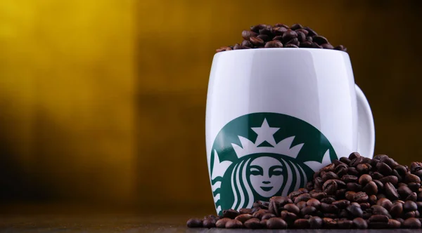 Познан Пол Dec 2018 Cup Starbucks Название Кофейни Сети Кофеен — стоковое фото