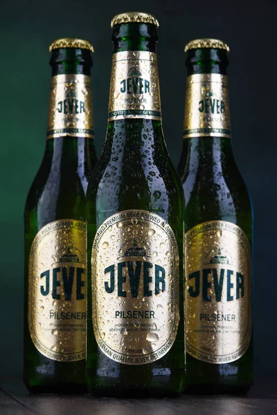 Poznan Pol Dec 2018 Bottles Jever Popular Brand Beer Produced — Stock Photo, Image