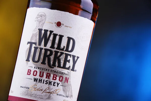 Poznan Pol Dec 2018 Bottle Wild Turkey Marchio Whisky Kentucky — Foto Stock