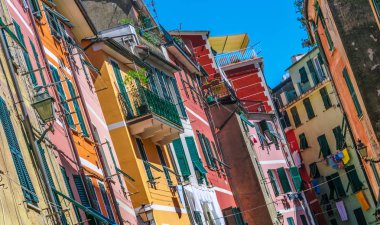 Vernazza, Mimarlık'La Spezia, Liguria, İtalya eyaletinde