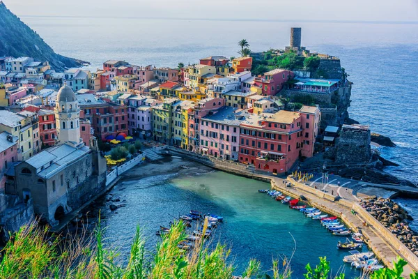 Γραφική Πόλη Της Vernazza Στην Επαρχία Της Spezia Λιγουρία Ιταλία — Φωτογραφία Αρχείου