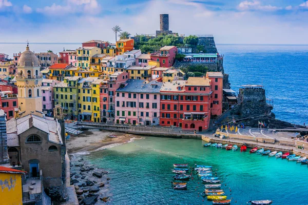 Γραφική Πόλη Της Vernazza Στην Επαρχία Της Spezia Λιγουρία Ιταλία — Φωτογραφία Αρχείου