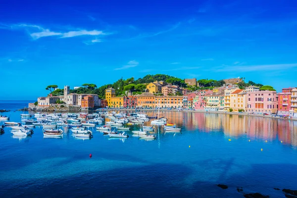 Blick Auf Die Bucht Der Ruhe Sestri Levante Ligurien Italien — Stockfoto