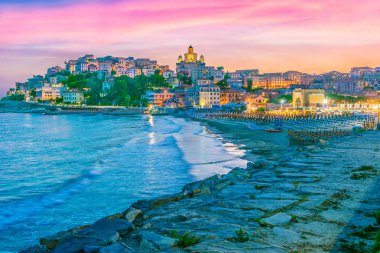 View of Porto Maurizio on the Italian Riviera in the province of Imperia, Liguria, Italy clipart