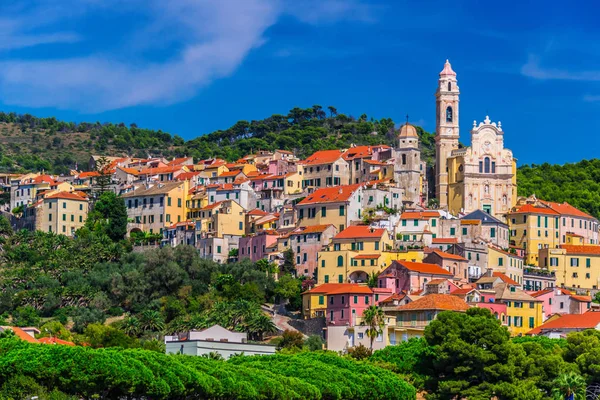 Wieś Cervo Riwierze Włoskiej Prowincji Imperia Liguria Włochy — Zdjęcie stockowe