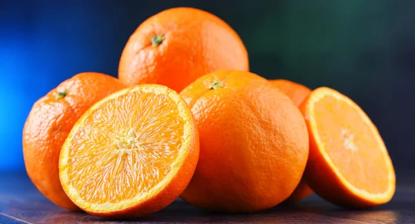 Composición Con Naranjas Maduras Dieta Desintoxicación —  Fotos de Stock