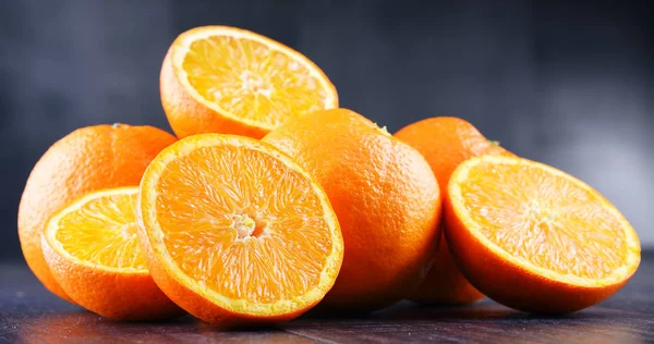 Složení Zralými Pomeranči Detoxikační Dieta — Stock fotografie