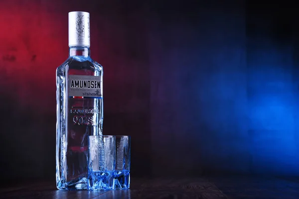 Poznaň Pol Jan 2019 Láhev Amundsen Vodka Značka Vodky Vyrobené — Stock fotografie