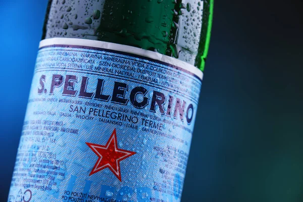 Poznan Pol Jan 2019 Bottle San Pellegrino Italian Brand Mineral — Stock Photo, Image