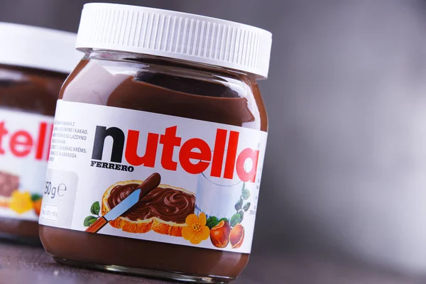 Poznan Pol Jan 2019 Jars Nutella Merek Populer Dari Sebaran — Stok Foto