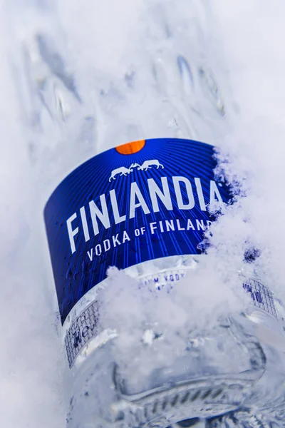 Poznan Pol Jan 2019 Garrafa Finlândia Uma Marca Vodka Finlandesa — Fotografia de Stock