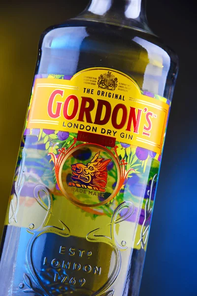 Poznan Pol Dic 2018 Botella Gordon London Dry Una Marca — Foto de Stock