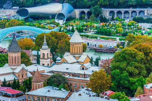 Tbilisi Gruzie Listopad 2018 Panoramatický Pohled Tbilisi Gruzie Panoráma Města — Stock fotografie