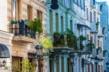 Gürcistan Adjara Özerk Cumhuriyeti 'nde Batumi şehir merkezinin mimarisi.