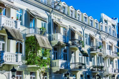 Gürcistan Adjara Özerk Cumhuriyeti 'nde Batumi şehir merkezinin mimarisi.