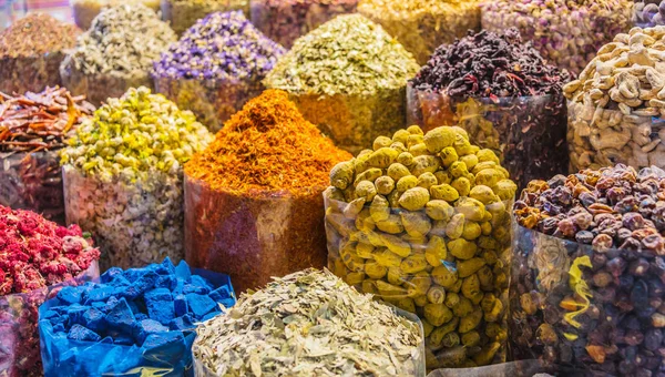 Vielfalt Gewürzen Und Kräutern Auf Dem Arabischen Straßenmarkt Dubai Spice — Stockfoto